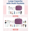 BAGSMART Travel Toiletry Bag for Women, Cosmetic Bag Makeup Bag Organizer with Handle, Travel Bag for Toiletries, Travel Accessories, Full Sized Container(Purple)