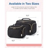 BAGSMART Travel Toiletry Bag for Women, Cosmetic Bag Makeup Bag Organizer with Handle, Travel Bag for Toiletries, Travel Accessories, Full Sized Container(Black)