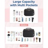 BAGSMART Travel Toiletry Bag for Women, Cosmetic Bag Makeup Bag Organizer with Handle, Travel Bag for Toiletries, Travel Accessories, Full Sized Container(Black)
