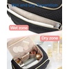 BAGSMART Travel Toiletry Bag for Women, Cosmetic Bag Makeup Bag Organizer with Handle, Travel Bag for Toiletries, Travel Accessories, Full Sized Container(Black)