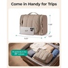 BAGSMART Travel Toiletry Bag for Women, Puffy Hanging Toiletry Bag with Hook, Water-resistant Toiletry Organizer for Full Sized Toiletries (Black)(Coffee Brown)