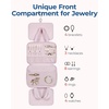 BAGSMART Travel Toiletry Bag for Womne, Hanging Travel Bag for Toiletries, Puffy Makeup Cosmetic Bag Organizer, Carry-on Travel Accessories Essentials, Camel(Pink-2)
