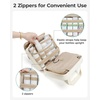 BAGSMART Travel Toiletry Bag for Womne, Hanging Travel Bag for Toiletries, Puffy Makeup Cosmetic Bag Organizer, Carry-on Travel Accessories Essentials, Camel(Beige-3)