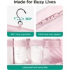 BAGSMART Travel Toiletry Bag for women, Portable Hanging Hook Makeup Bag Organizer, Waterproof Makeup Cosmetic Bag, for Full-Size Accessories, Toiletries, Pink(Black)