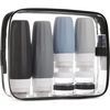 BAGSMART 18 Pack TSA Approved Travel Bottles for Toiletries, Leak Proof Silicone Travel Size Containers Bottles for Shampoo, Purple(03-Grey)