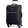 BAGSMART 20″ Softside Expandable Spinner Carry-On, Airline Approved (Black)(Black)