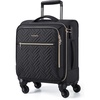 BAGSMART 20″ Softside Expandable Spinner Carry-On, Airline Approved (Black)(Underseat-Black)