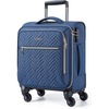 BAGSMART 20″ Softside Expandable Spinner Carry-On, Airline Approved (Black)(Underseat-Dark Blue)