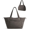 BAGSMART 2-in-1 Tote Bag for Women, Puffy Trapezoid Work Travel Handbag(Dim Gray)