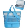 BAGSMART Beach Bag for Women, Large Beach Bag Swim Pool Bag(Blue)