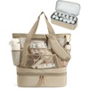 BAGSMART Beach Bag for Women, Large Beach Bag Swim Pool Bag(Camel)