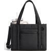 BAGSMART Boxy Tote Bag for Women, Crossbody Work Bag with Zipper(Black)