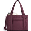 BAGSMART Boxy Tote Bag for Women, Crossbody Work Bag with Zipper(Burgundy Bay)