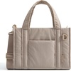 BAGSMART Boxy Tote Bag for Women, Crossbody Work Bag with Zipper(Khaki)