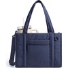 BAGSMART Boxy Tote Bag for Women, Crossbody Work Bag with Zipper(Navy)