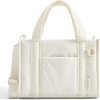 BAGSMART Boxy Tote Bag for Women, Crossbody Work Bag with Zipper(White)