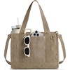 BAGSMART Corduroy Tote Bag for Women, Small College Teacher Laptop Handbag(Camel)