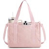 BAGSMART Corduroy Tote Bag for Women, Small College Teacher Laptop Handbag(Candy Pink)