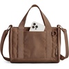BAGSMART Corduroy Tote Bag for Women, Small College Teacher Laptop Handbag(Dark Brown)