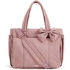 BAGSMART Crush Bow Tote Bag for Women, Puffer Travel Work Yoga Laptop Bag(Dirty Pink)