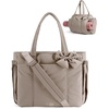 BAGSMART Crush Bow Tote Bag for Women, Puffer Travel Work Yoga Laptop Bag(Latte Brown)