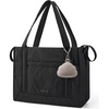 BAGSMART Diaper Bag Tote Puffer Baby Bag Lightweight for Travel, Work(Black)