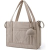 BAGSMART Diaper Bag Tote Puffer Baby Bag Lightweight for Travel, Work(Grayish Brown)