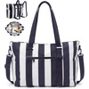 BAGSMART Large Beach Bag for Women, Oversize Tote Bag for Travel/Swim Pool/Summer(Nautical Stripe)