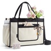 BAGSMART Personalized DIY Tote Bag for Women, 20.6L/24L Shoulder Handbag(Beige)