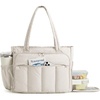 BAGSMART Puffer Tote Bag for Women, 21L/26L Work Tote Shoulder Handbag(Beige)