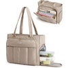BAGSMART Puffer Tote Bag for Women, 21L/26L Work Tote Shoulder Handbag(Brown-2)