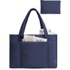 BAGSMART Puffer Tote Bag for Women, 21L/26L Work Tote Shoulder Handbag(Navy Blue-1)
