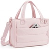 BAGSMART Small Tote Bag for Women, Work Teacher Bag with Zipper Closure(Blush Pink)