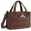 BAGSMART Small Tote Bag for Women, Work Teacher Bag with Zipper Closure(Coffee)