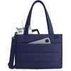 BAGSMART Small Tote Bag for Women, Work Teacher Bag with Zipper Closure(Navy)