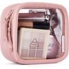 BAGSMART TSA-Approved Toiletry Bag, Large Opening Clear Makeup Bag with Handle, Quart Sized Travel Toiletry Bag, Carry-On Airline Compliant for Men and Women (Black)(Blush Pink)