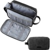 BAGSMART Toiletry Bag for Men, Canvas Travel Toiletry Organizer Dopp Kit Water-resistant Shaving Bag for Toiletries Accessories,Grey-Medium(Black)