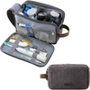 BAGSMART Toiletry Bag for Men, Canvas Travel Toiletry Organizer Dopp Kit Water-resistant Shaving Bag for Toiletries Accessories,Grey-Medium(Grey)