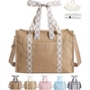 BAGSMART Tote Bag for Women, Personalized Teacher Appreciation Gifts(Jute Checkerboard)