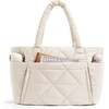 BAGSMART Tote Bag for Women, Puffer Tote Bag for Work Large Shoulder Bag(A-beige)