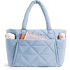 BAGSMART Tote Bag for Women, Puffer Tote Bag for Work Large Shoulder Bag(Blue)