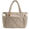 BAGSMART Tote Bag for Women, Puffer Tote Bag for Work Large Shoulder Bag(C-grayish Brown)