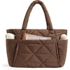 BAGSMART Tote Bag for Women, Puffer Tote Bag for Work Large Shoulder Bag(Coffee)