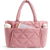 BAGSMART Tote Bag for Women, Puffer Tote Bag for Work Large Shoulder Bag(G-dark Pink)