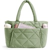 BAGSMART Tote Bag for Women, Puffer Tote Bag for Work Large Shoulder Bag(Green)