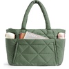 BAGSMART Tote Bag for Women, Puffer Tote Bag for Work Large Shoulder Bag(Haze Green)