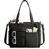 BAGSMART Tote Bag for Women, Puffy Laptop Work College Shoulder Handbag(Black)