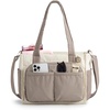 BAGSMART Tote Bag for Women, Puffy Laptop Work College Shoulder Handbag(Latte Brown)