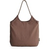BAGSMART Tote Bag for Women, Travel Tote Beach Bag with Zipper for Gym(Coffee Brown)