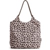 BAGSMART Tote Bag for Women, Travel Tote Beach Bag with Zipper for Gym(Leopard Print)